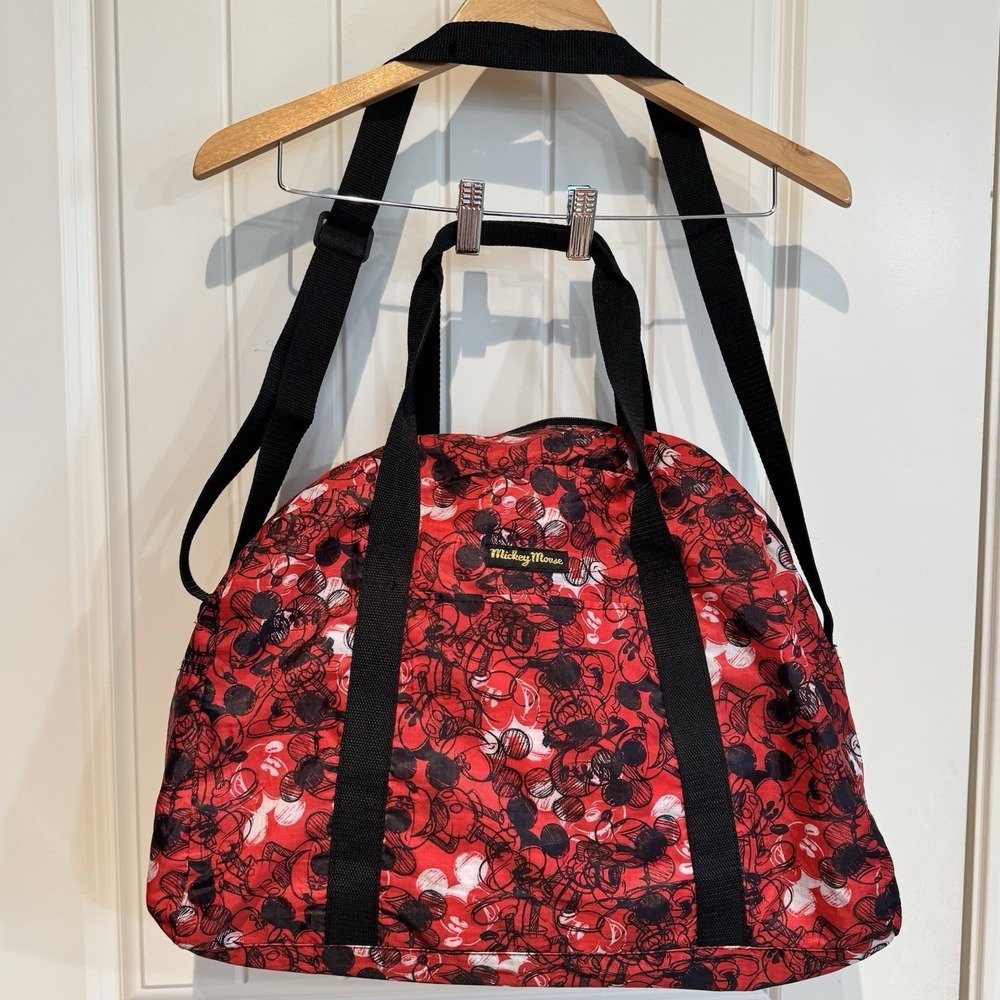 Disney Mickey Mouse Red Duffel Bag‎ Travel Gym Weekender Adjustable Strap